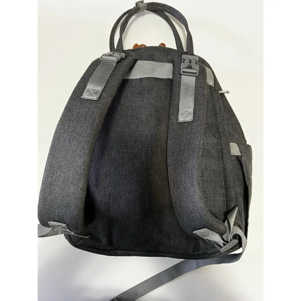 BabbleRoo Diaper Bag Backpack - Dark Gray Waterproof Travel Baby